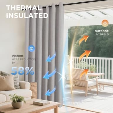 Joydeco 100% Blackout Curtains for Bedroom 84 Inch Long, Linen Black Out Curtains 2 Panels Set With Grommet for Living Room Window, Thermal Insulated Full Light Blocking Drapes Privacy Protection,52"W - Image 6