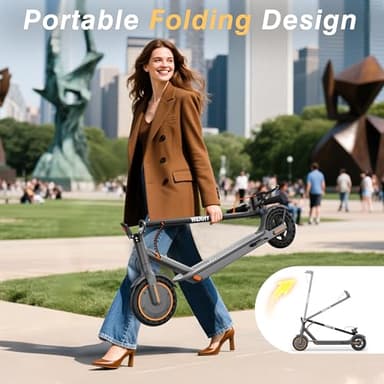 WERHY Electric Scooter, 350W/500W Motor, Top Speed 19/22 mph, Max 16/23/28Miles Ranges, Foldable E Scooter for Adults (8.5''-350W-19Mph) - Image 6