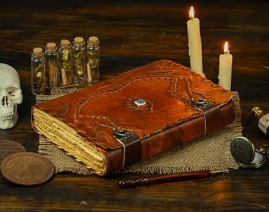 Hocus Pocus Book of Spells Hocus Pocus Spell book Prop Hocus Pocus Gifts Halloween Decorations Decor Leather Journal Writing Book Of shadow Best Hocus Pocus Gifts For Men And Women (13x10 Inch, Brown) - Image 4