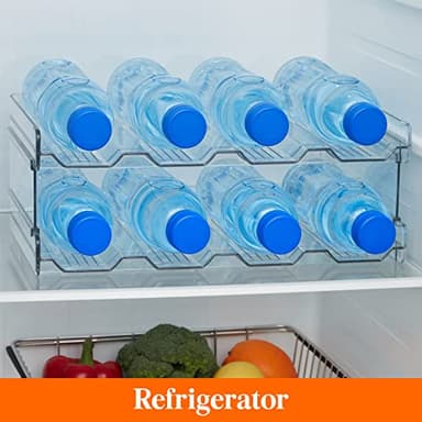Lifewit Water Bottle Organizer Plastic Hold 8 Bottles Stackable, Holder, for Cabinet, Fridge, Kitchen Pantry Organization and Storage, Wine Racks, Tumbler Travel Mug Cup Holder - Image 8