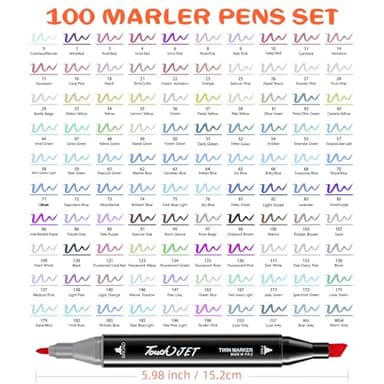 KJSHUANGTANG Alcohol Markers, 100 Colors Dual Tip Art markers, Drawing Markers, Coloring Marker for Kids Sketching Adult Coloring - Image 2