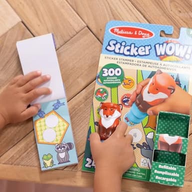 Melissa & Doug Sticker Wow!™ Fox Bundle: 24-Page Activity Book, Refillable Sticker Stamper, Mini Pad, 500 Stickers, Arts and Crafts for Kids Ages 3+ - Image 5