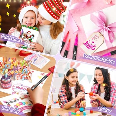 Soucolor Gifts for Women, Gift Baskets for Women Adult, 150 Colors Dual Tip Brush Markers for DIY Journal Kit Coloring Drawing Sketching, Sister Gifts Sets Box for Kids Teens Girls Gift - Image 6