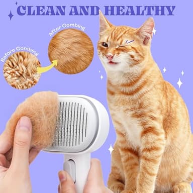FONSUFA Cat Steam Brush, 3 in 1 Pet Hair Removal Tool, Self Cleaning Steamy Cat Brush for Massage, Dog Brush for Shedding, Cat&Dog Hair Remover - Image 4