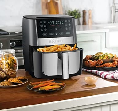 Gourmia 8 Qt Digital Air Fryer GAF826 – XL Capacity with 12 One-Touch Presets, Nonstick Dishwasher Safe Basket, Oil-Free Cooking, ETL-Certified, Sleek Black Finish - Image 7