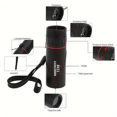 Compact High Power Monocular Telescope, 8X Magnification Portable Single Tube for Hiking, Bird Watching, Stargazing, and Outdoor Adventures - Image 5