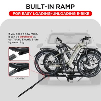 YOUNG ELECTRIC 200LBS EZ-FOLD Aluminum 2-Ebike Carrier with Ramp for Bikes and Electric Bike, Car SUV Truck Van RV and Trailer - Image 5