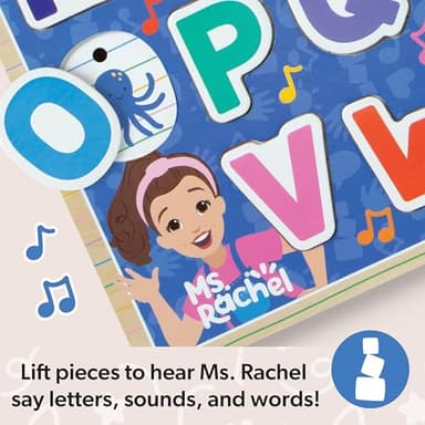 Melissa & Doug® Ms. Rachel™ Wooden Phonics Alphabet Sound Puzzle with Light-Activated Sound Effects, 24-Piece Toddler Toys for Boys and Girls Ages 2+ Years - FSC Certified - Image 8