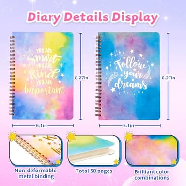 OIHEW 2 PC DIY Journal Kit for Girls Age 8-14/ Teen/Tween Stationery | Scrapbook | Diary | Journaling Art Crafts Supplies Toy Set, Christmas | Birthday Gift for 8 9 10 11 12 13 14 Year Old Girl Ideas - Image 3