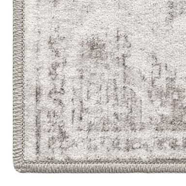 DEXI Area Rugs for Living Room, 4x6 Washable Low Pile Vintage Traditional Rug for Bedroom, Non Slip Indoor Carpet for Dining Office Nursery, White Grey - Image 5