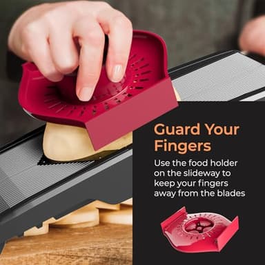 Mueller Austria Mandoline Slicer for Kitchen, Adjustable Vegetable Chopper, Fruit, Cheese Grater, Potato Chips Slicer - Black - Image 5