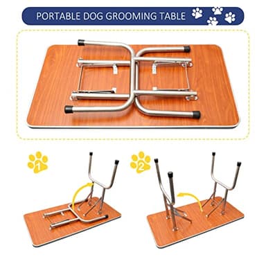ROOMTEC 46" Dog Grooming Table,Foldable Home Pet Bathing Station with Adjustable Height Arm/Noose/Mesh Tray - Image 6