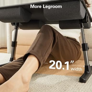 HUANUO Laptop Bed Desk, Laptop Tray Computer Lap Desk for Bed Couch Sofa Floor, Bed Tray for Working, Eating, Foldable Lap Stand Table with Height Adjustment & 35° Adjustable Tilt Angle, HNLD19 - Image 4