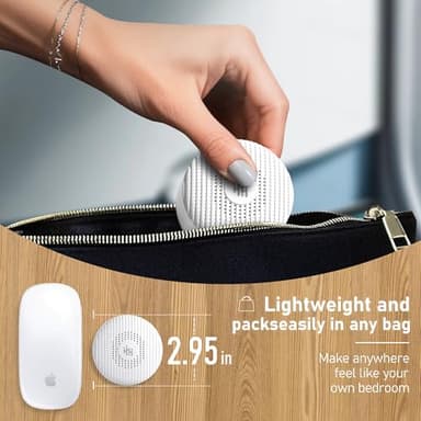 Portable Sound Machine & Night Light, White Noise Sound Machine for Baby & Adults with 12 Selected Sounds - Rechargeable, Memory Function, Timer - Sleep Soother, Home & Travel, White - Image 5