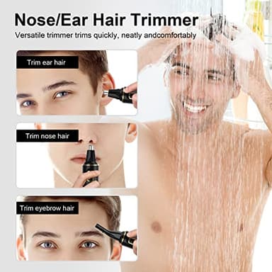 XOOMRSCP Nose Hair Trimmer for Men, 2025 Painless USB Rechargeable Nose Hair Trimmer, Ear and Nose Hair Trimmer for Men, Professional Facial Hair Trimmer with IPX7 Waterproof Dual Edge Blades - Image 2