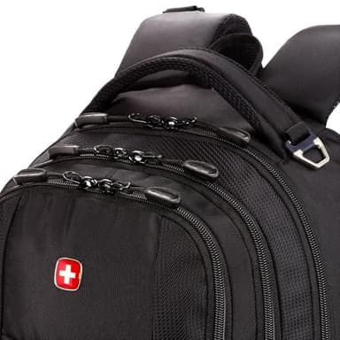 SwissGear 5505 Cecil 16” Laptop Backpack Black – Daily Laptop Bag with Gear Attachment Options – Multiple Organizer Pockets & Padded Shoulder Straps - Image 7