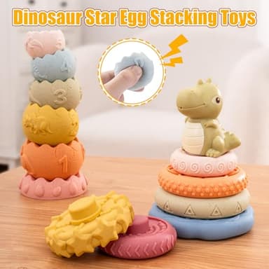 SeventhDuck Montessori Sensory Baby Toys, 26pc Stacking Toy Set for 36+ Months, Soft Building Blocks, BPA-Free, Baby Early Development & Activity Toys - Image 5