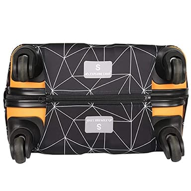 Explore Land Travel Luggage Cover Suitcase Protector Fits 18-22 Inch Case (Black Polygonal, S) - Image 8
