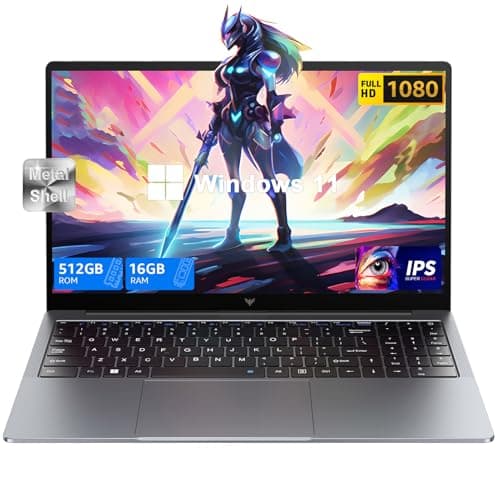 KAIGERR Laptop, 2025 Laptop with Intel Quad-Core Processor(Up to 3.6GHz), 16GB DDR4 512GB SSD Laptop Computer, Windows 11 Laptop, 15.6" IPS 1080P, Metal Shell, USB3.2, Long Battery Life - Image 1