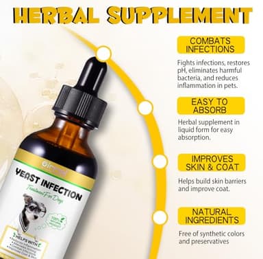 Yeast Infection Treatment for Dogs, Naturally Supports Dog Healthy Itch Relief, Ear Infection Treatment, Dogs Allergy Relief, Inflammation Relief & More (1pcs) - Image 2