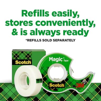 Scotch Magic Tape, 3 Dispensered Rolls, Numerous Applications, Invisible, Clear Tape Engineered for Repairing, 3/4 x 300 Inches - Image 7