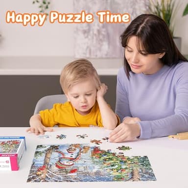 100 Piece Christmas Puzzles for Kids Ages 4-6 4-8 8-10 Christmas Puzzle - Christmas Dogs and Snowman Puzzles for Kids Ages 6-8 Children Educational Puzzles Gifts Christmas Stocking Stuffers - Image 3