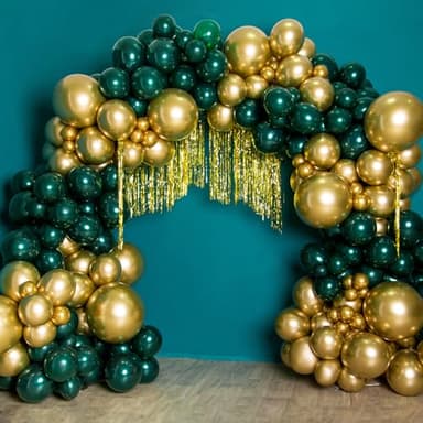 RUBFAC 145pcs Metallic Gold Balloons Latex Balloons 18 12 10 5 Inch Party Balloon Kit Different Sizes for Birthday Party Wedding Balloon Graduation Baby Shower Decoration - Image 3