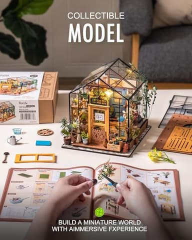 Rolife DIY Miniature Greenhouse Kit, Tiny/Mini House Making Kit with Furniture for Adults, Furniture, Halloween/Christmas Decorations, Gifts for Family and Friends (Cathy's Greenhouse) - Image 6