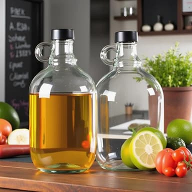 2 Pack 64oz Glass Gallon Growlers with Handle and Black Plastic Lids, Half-Gallon, Gallon Glass Fermenting Jug, 1/2 Gallon Water Jug for Kombucha, Home Brew, Vanilla Extract, Beer, Soda,Cider (Clear) - Image 6