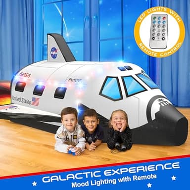 W&O Space Explorer Aerodome with LED Lights & Blast-Off Button – Inflates in Seconds to Create an Immersive Space Adventure for Kids Ages 3-12 – Inflatable Rocket Ship Tent (Fan Not Included) - Image 5