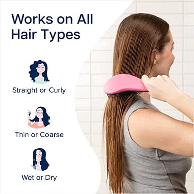 Crave Naturals Glide Thru Hair Brush - Detangler Brush for Curly, Straight, Wet or Dry Hair - Gentle Detangling Brushes for Adults, Kids, Toddlers - Hair Accessories for Women, 7.5x3 - Pink - Image 4