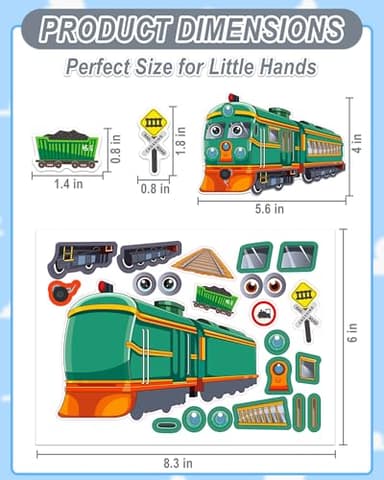 Aowplc Train Stickers for Kids – 32 Sheets Make-a-Train Mix & Match Kit – Fun Party Favors & Activities - Image 4