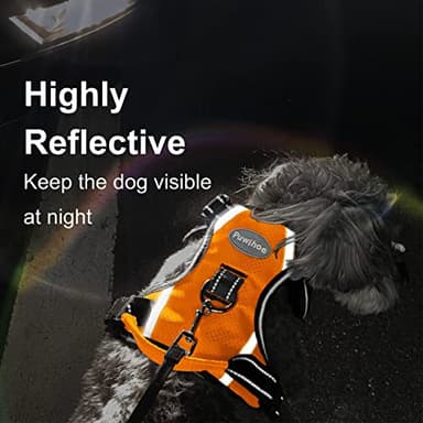 Puwihoe No Pull Dog Harness, Reflective Walking Dog Harness with Easy Control Handle and Front & Back Clips,Adjustable Breathable Soft Padded Dog Vest Harness for Large Medium Small Dogs,Orange,M - Image 5