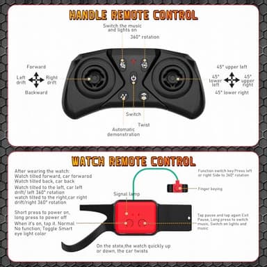 SAUFTTI Gesture RC Cars, Hand Controlled Stunt Car for 6-12 yr Kids, 2.4GHz Gesture Sensor Remote Control Cars, 4WD Double Sided Stunt RC Twist Car with Light Music for Boys Girls Birthday Xmas Gift - Image 8