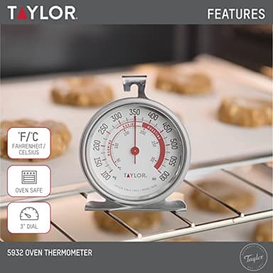 Taylor Precision Products Large Dial Thermometer, Silver - Image 2