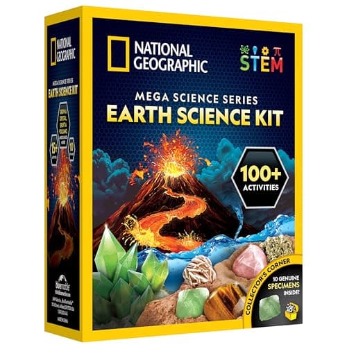 National Geographic STEM Science Kit - 15+ Experiments, Crystal Growing, Volcano Kit, Dig Kits & Gemstones for Kids - Amazon Exclusive - Image 1
