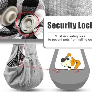 Tomkas Small Dog Sling Carrier - Classic Pocket & Classic Strap - for 3-10 lbs Pets(Grey) - Image 4