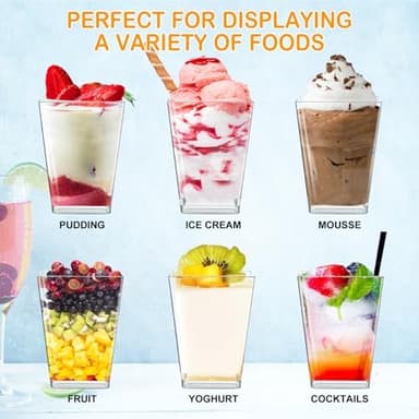 100 Pack 5oz Plastic Dessert Cups with Lids and Spoons - Image 5