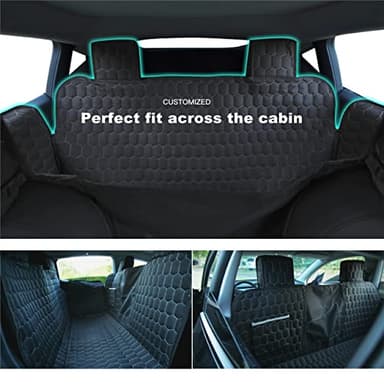 Meginc Dog Seat Covers for Back Seat, Dog Car Seat for Tesla Model 3, 100% Waterproof Pet Seat Cover Protects from Scratches, Scuffs, Hammock for Tesla with Mesh Window & Headrest Protection - Image 2