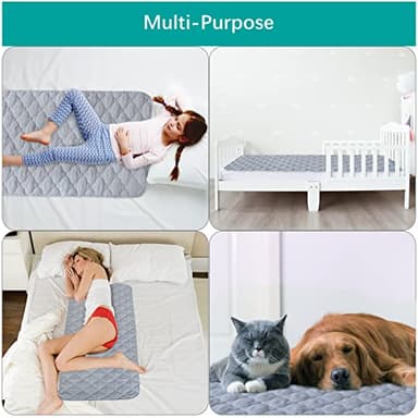 Waterproof Crib Mattress Protector Pad Cover 2 Pack 28" x 52", Anti Slip & Absorbent Waterproof Bed Pads for Standard Crib/Toddler Bed Quilted Machine Washable (Quilted Improved Thickness) Grey - Image 6