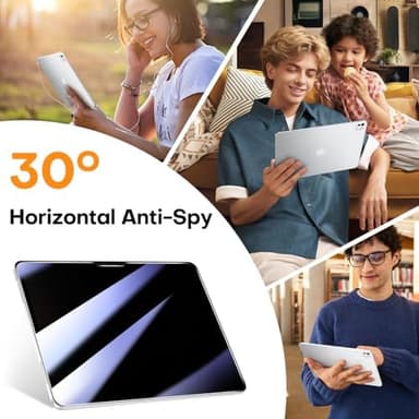 OMOTON 2 Pack Privacy Screen Protector for iPad Pro 13 inch M5 M4(8th&7th Generation, 2025/2024),Anti-Spy Tempered Glass with Easy Installation Tray, Case Friendly/Apple Pencil Support - Image 5