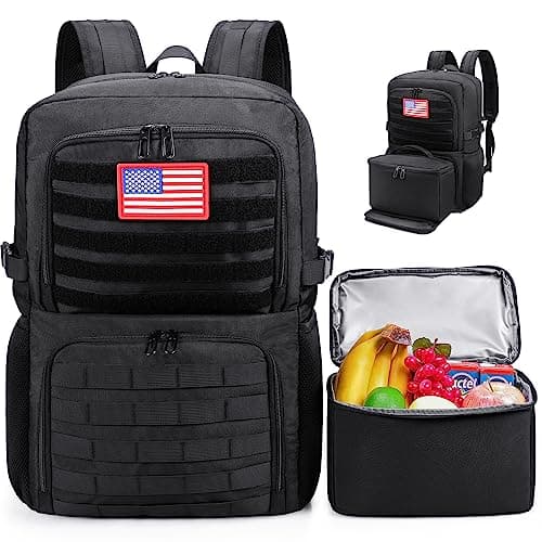 BERTASCHE Lunch Backpack, Laptop Backpack 15.6 inch Work Backpack w/Insulated Cooler Lunch box for Men Women, Casual Daypack for Work Commuter Picnic College,Black - Image 1