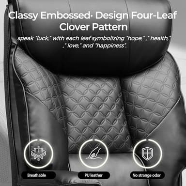 GTRACING Big and Tall Office Chair 400LBS Wide Ergonomic Gaming Chair with Deluxe Embossing Designed Leather with Foot Rest,150°Reclining Adjustable Soft Armrests Pocket Spring Back Support and Pillow - Image 4