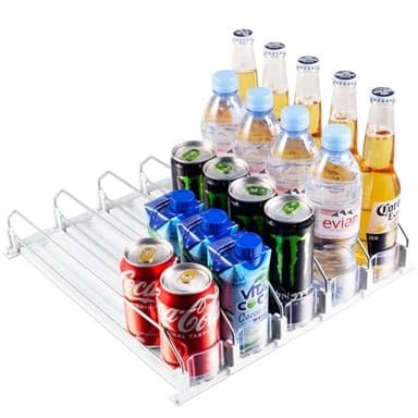 Drink Organizer for Fridge, Soda Can Dispenser for Refrigerator, Automatic Drink Dispenser for Fridge Holds up to 25 Cans, 5 Row - Image 7