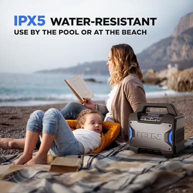 ION Tailgater Boom - Outdoor Portable Bluetooth Speaker with Mic in, FM Radio, USB Port, Battery, IPX5 Water-Resistant, Wireless Stereo-Link, App, 60W - Image 6