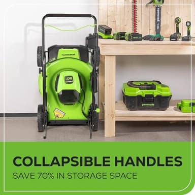 Greenworks 80V 21" Brushless Cordless (Push) Lawn Mower (75+ Compatible Tools), (2) 2.0Ah Batteries and 30 Minute Rapid Charger Included - Image 8