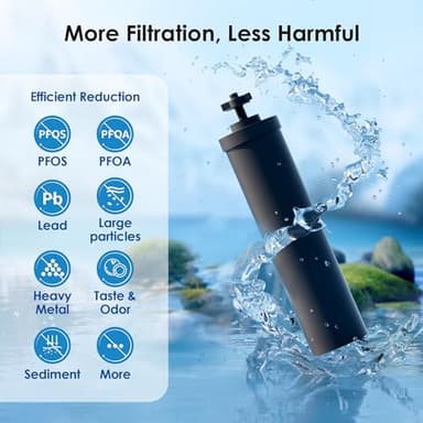 Waterdrop NSF/ANSI 42&372 Certified Water Filter, Replacement for Berkey® BB9-2® Black Filters, ProOne® or Alexapure® Gravity Water Filter System and Waterdrop King Tank Series, (Pack of 2) - Image 6
