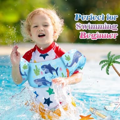 HeySplash Swim Vest for Kids, Toddler Pool Floaties Fit 22-44 Lbs, Children Swimming Vest with Adjustable Strap, Swim Jacket Water Wings Arm, Puddle Sea Beach Boat Jumper Boy Girl Age 1-6, Blue Shark - Image 6