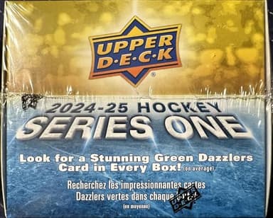2024-2025 Upper Deck Series One Hockey NHL Trading Card Blaster Box (1 Young Guns Rookie Card and 1 Blaster Exclusive Green Dazzler Card! Per Box) - Image 8