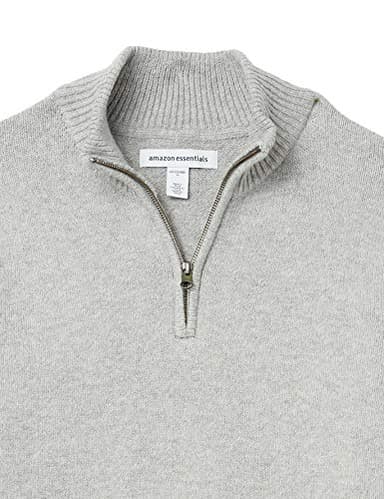 Amazon Essentials Men's Long-Sleeve Soft Touch Quarter-Zip Sweater, Light Grey, X-Large - Image 6